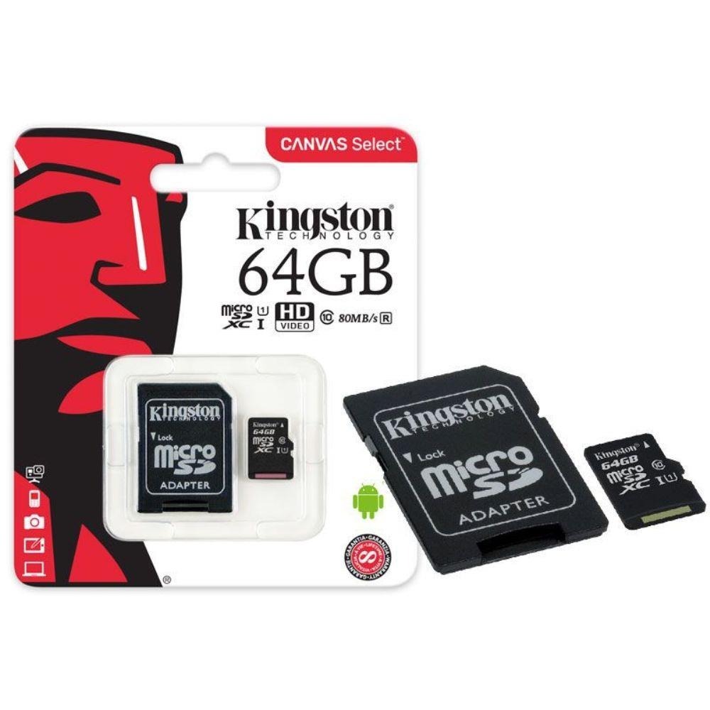 Kingston Canvas micro SD 64GB Tarjeta de memoria Micro SDXC (clase